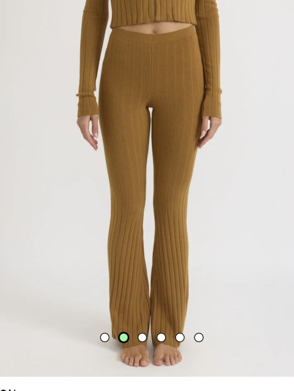 Soft Knit Rib High-Rise Flare Pants